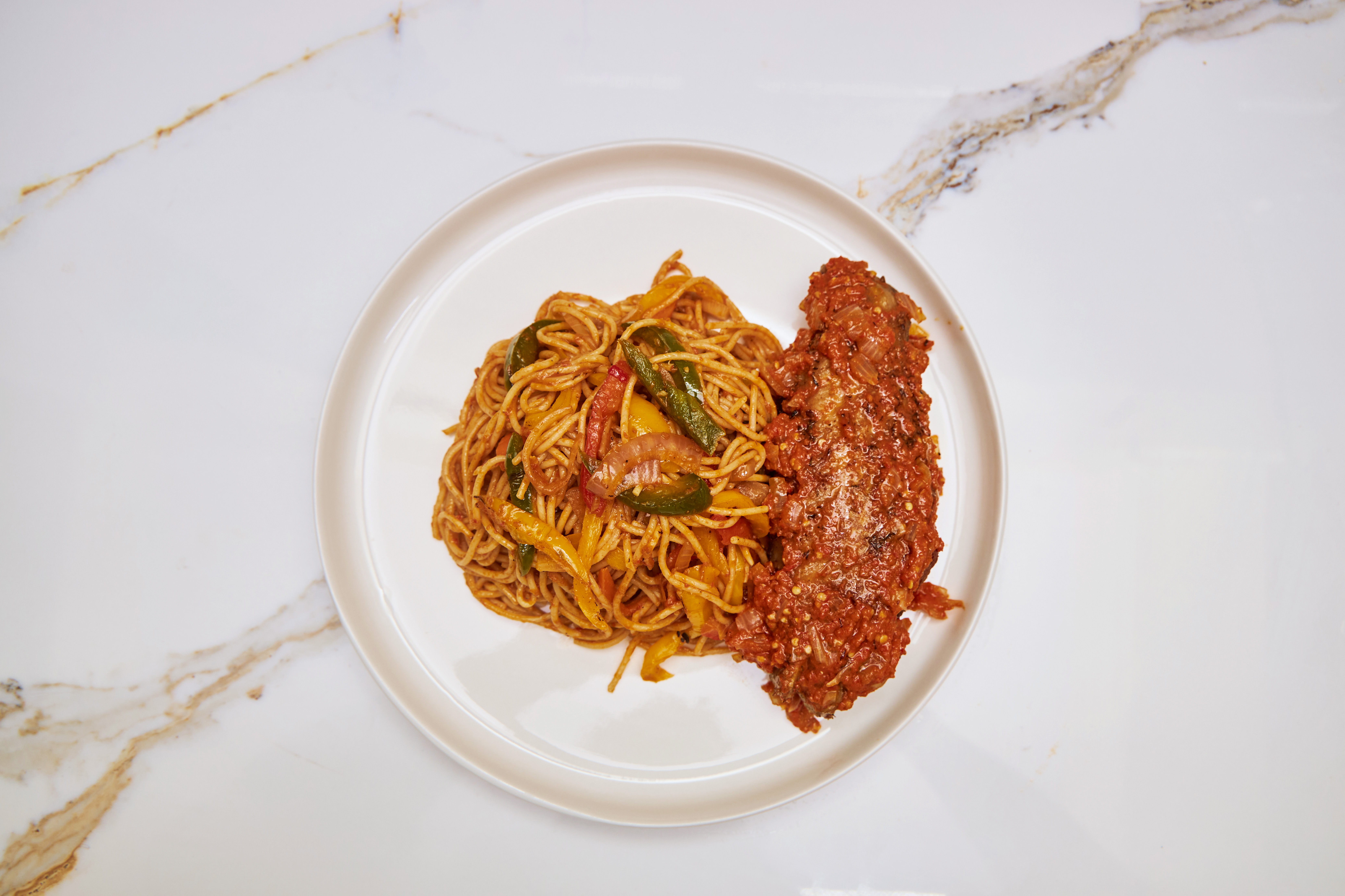Spicy naija pasta and turkey